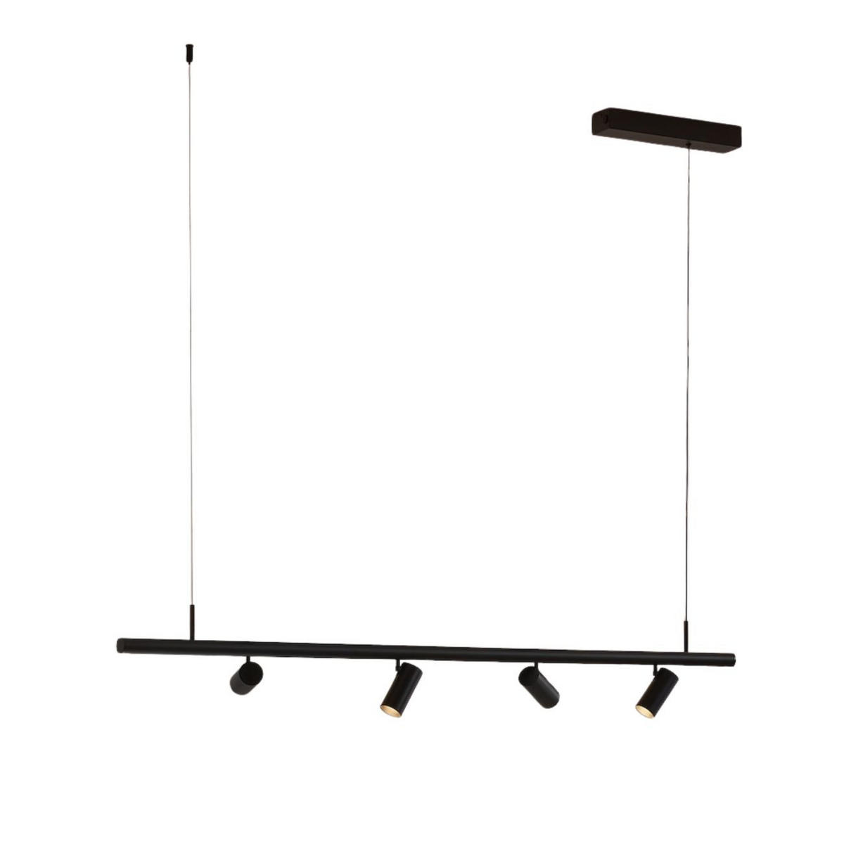 PENDELLEUCHTE MIT SPOTSTRAHLERN Lyne, Schwarz, 125cm - Schwarz, Metall (125/125/8.5cm) - KOSILUM