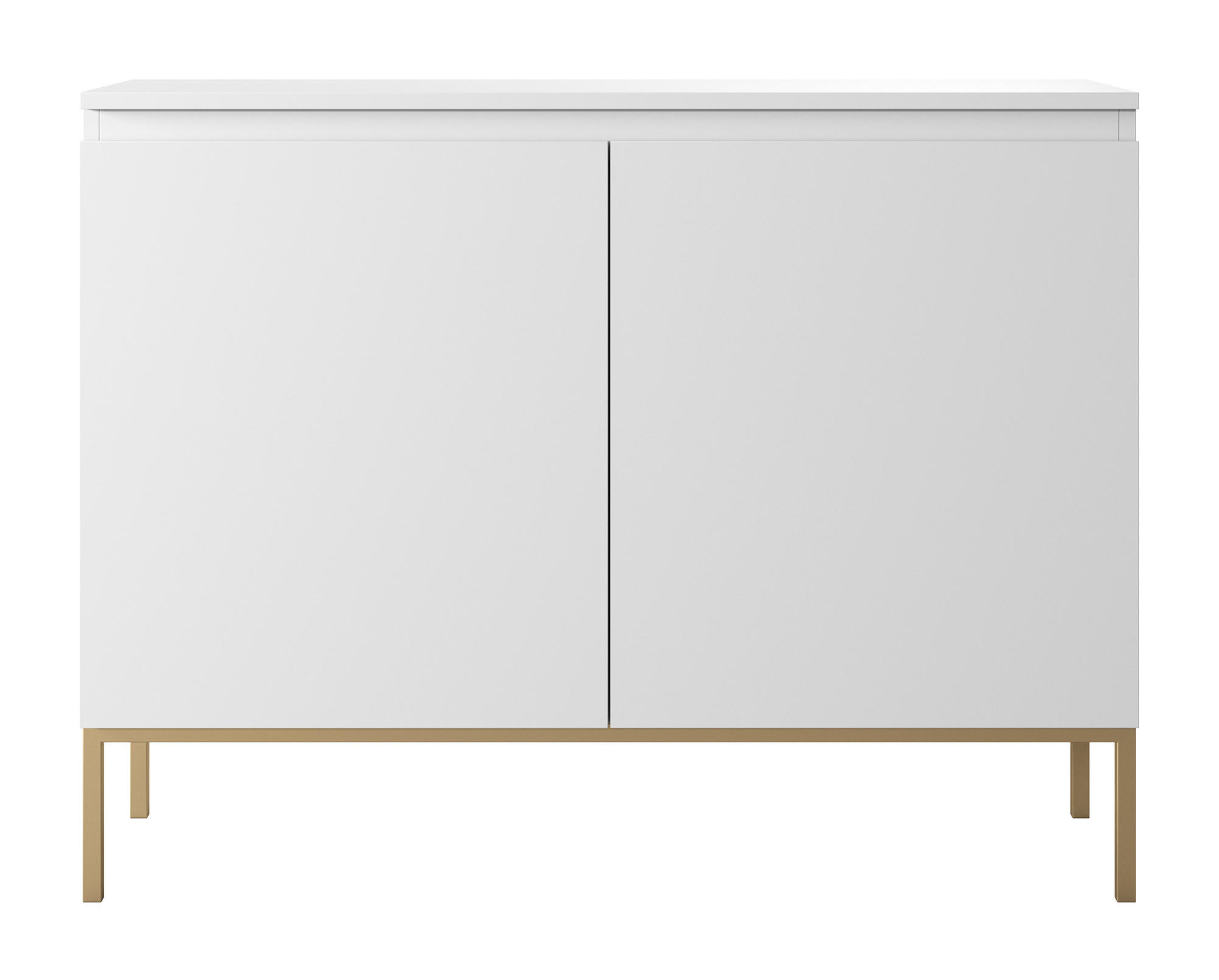 SIDEBOARD Bemmi Weiß mit goldenen Metallbeinen 100 cm - Goldfarben/Weiß, Holzwerkstoff/Metall (100/77/35cm) - Selsey