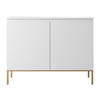 SIDEBOARD Bemmi Weiß mit goldenen Metallbeinen 100 cm - Goldfarben/Weiß, Holzwerkstoff/Metall (100/77/35cm) - Selsey