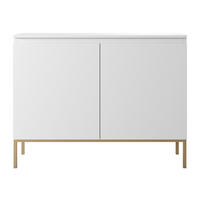 SIDEBOARD Bemmi Weiß mit goldenen Metallbeinen 100 cm - Goldfarben/Weiß, Holzwerkstoff/Metall (100/77/35cm) - Selsey