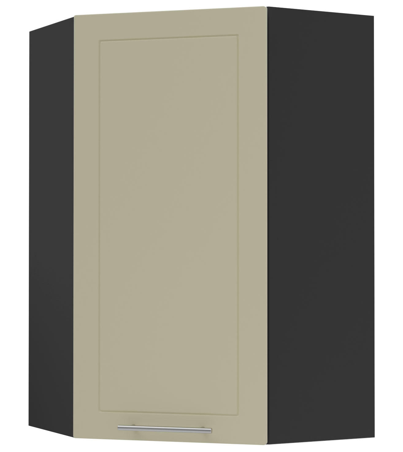 KÜCHENHÄNGESCHRANK Kvantum W4/10/60 Vanille Matt / Schwarz Matt 60 / 60 / 96cm - Creme/Schwarz, Holz/Holzwerkstoff (60/96/60cm) - Feldmann-Wohnen