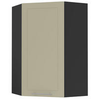 KÜCHENHÄNGESCHRANK Kvantum W4/10/60 Vanille Matt / Schwarz Matt 60 / 60 / 96cm - Creme/Schwarz, Holz/Holzwerkstoff (60/96/60cm) - Feldmann-Wohnen