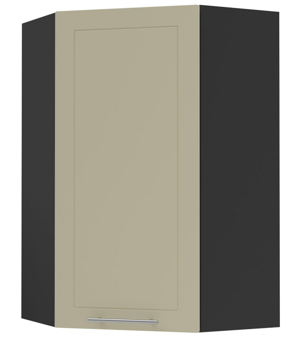 KÜCHENHÄNGESCHRANK Kvantum W4/10/60 Vanille Matt / Schwarz Matt 60 / 60 / 96cm - Creme/Schwarz, Holz/Holzwerkstoff (60/96/60cm) - Feldmann-Wohnen