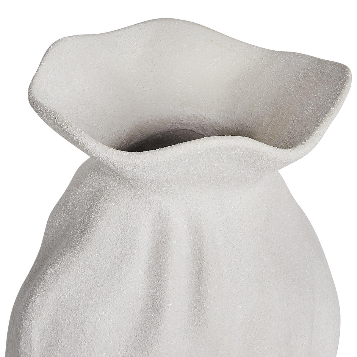BLUMENVASE Steinzeug weiß Cattail - Weiß, Stein (40cm) - Beliani