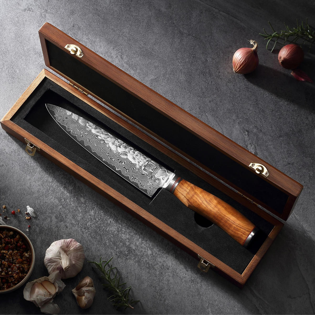 CHEFMESSER 20 cm - Braun, Holz/Metall (33cm) - Zayiko