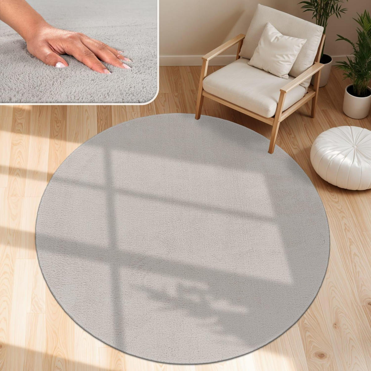 KURZFLORTEPPICH 200/200 cm Cadiz 630 - Silberfarben, Kunststoff (200/200cm) - Paco Home
