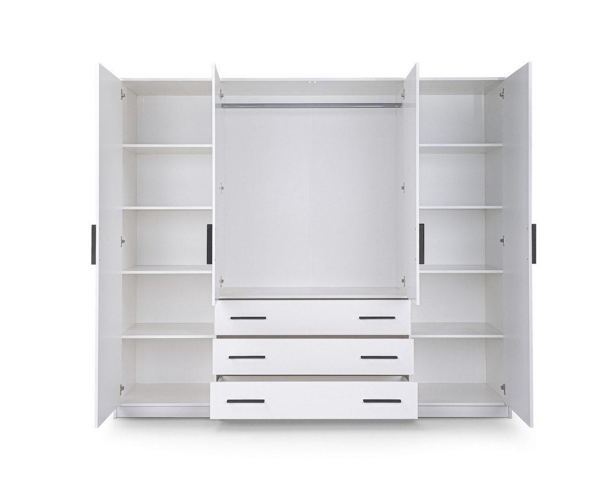 DREHTÜRENSCHRANK LABOO 240/200/58 cm in Weiß - Weiß, Holzwerkstoff (240/200/58cm) - Deine Möbel 24