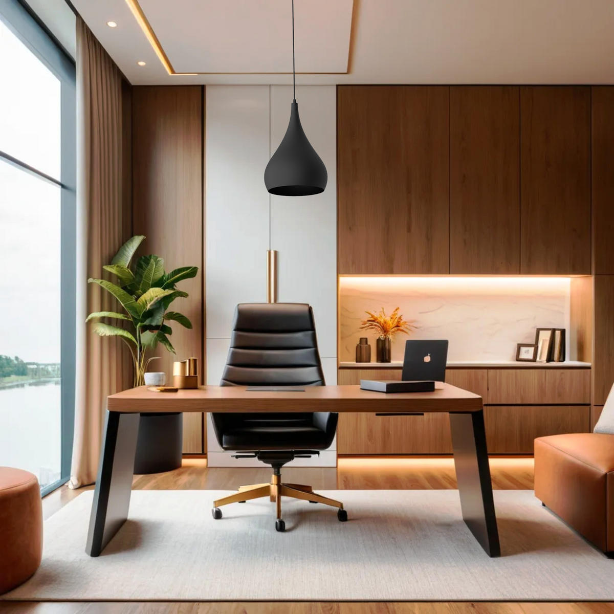 HÄNGELEUCHTE - Schwarz, Metall (25/25/120cm) - Lumicom