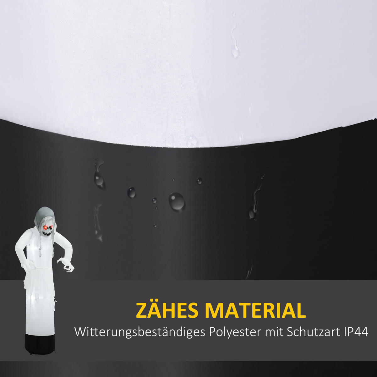 AUFBLASBARE Halloween Ghost - Weiß, Kunststoff (47/180/77cm) - Outsunny