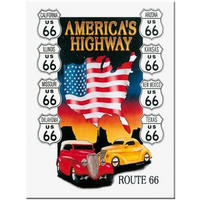 MAGNET 6/8 cm US Highways Route 66 America's Highway - Multicolor, Metall (6/8/0.1cm) - Nostalgic-Art