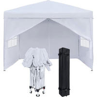 FALTPAVILLON 2,5 x 2,5 m mit Seitenteilen und Fenstern Weiß - Weiß, Textil (250/260/250cm)