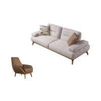 SITZGARNITUR Smooth Creme Stellvariante:2+1 - Creme, Holz (200/82/100cm) - Villa Möbel