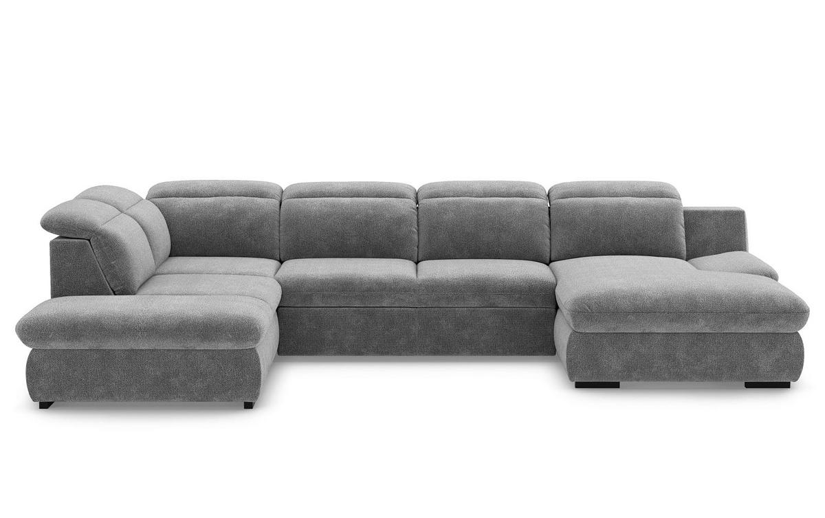 WOHNLANDSCHAFT mit Schlaffunktion und Bettkasten, verstellbare Kopflehnen - Schwarz/Grau, Kunststoff/Textil (341/80/218cm) - Cotta