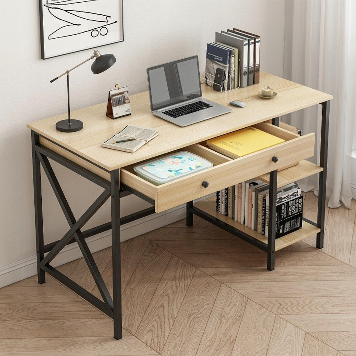 SCHREIBTISCH, braun 120/75/60cm - Braun, Holzwerkstoff (60/129/75cm)