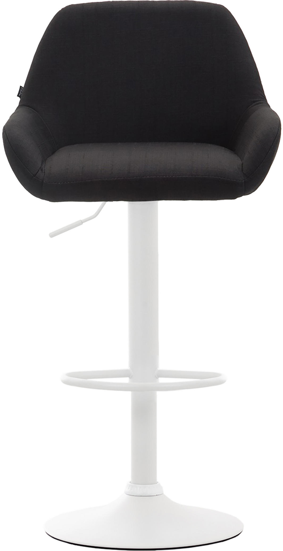 BARHOCKER DUBLIN Schwarz Stoff Weiß - Schwarz, Textil/Metall (51/89/52cm) - DELUKE