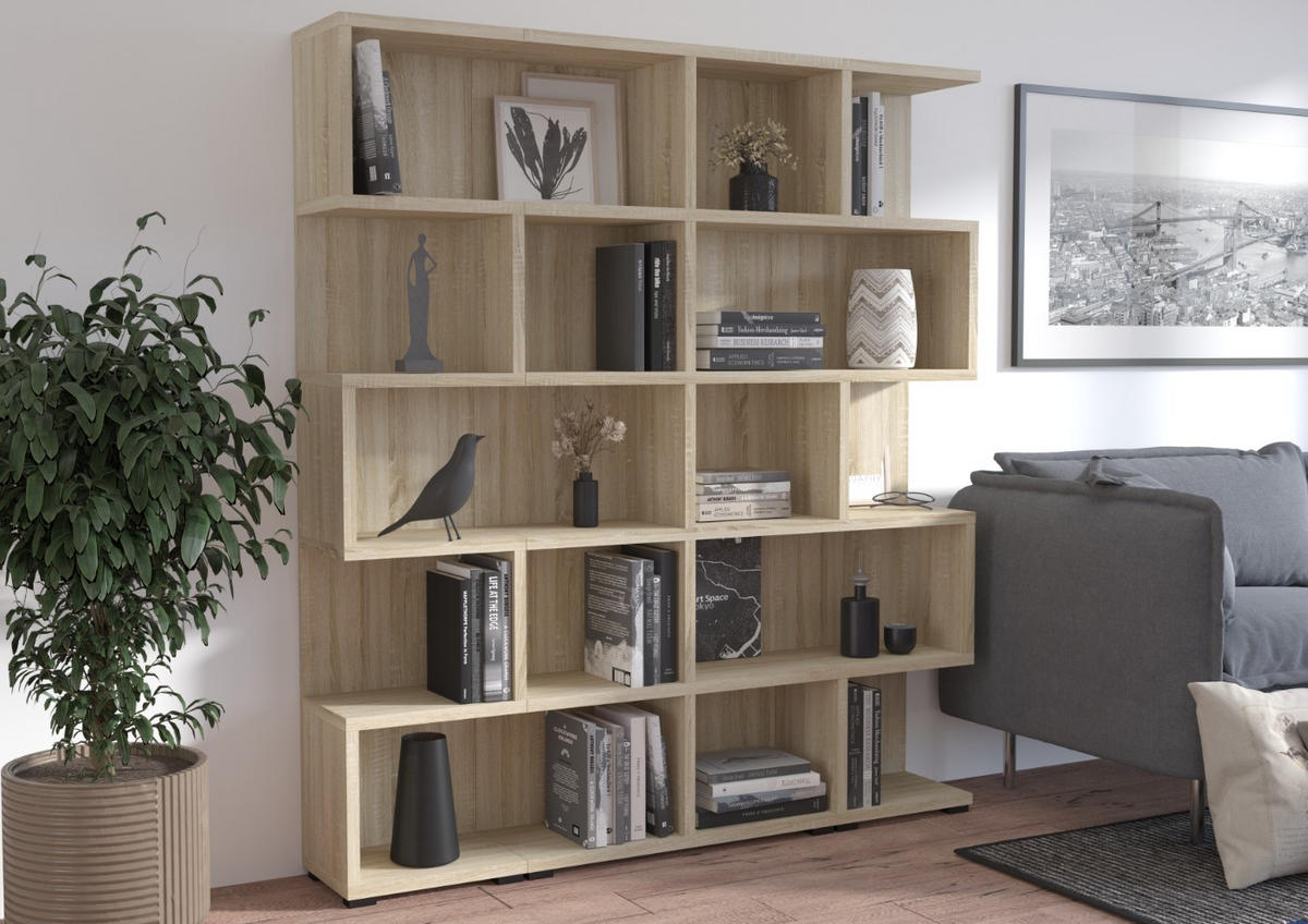 REGAL Morela 113x42 cm, mit offenen Fächern, eiche sonoma - Sonoma Eiche, Holz (42/113/30cm) - Margaret Hadas24