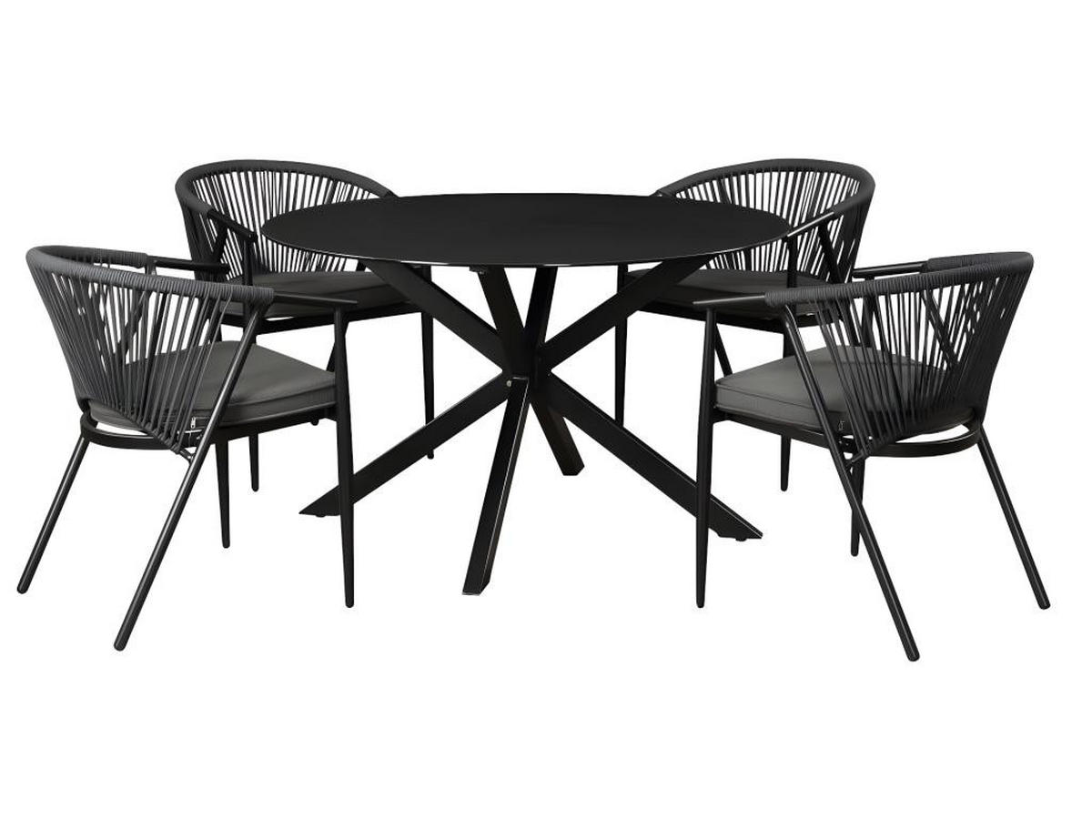 GARTENSTUHL - 56.5cm x 56.5cm - Aluminium - anthrazitgrau - PORTOFINO - Anthrazit, Metall (56.5/77/56.5cm) - Vente-Unique