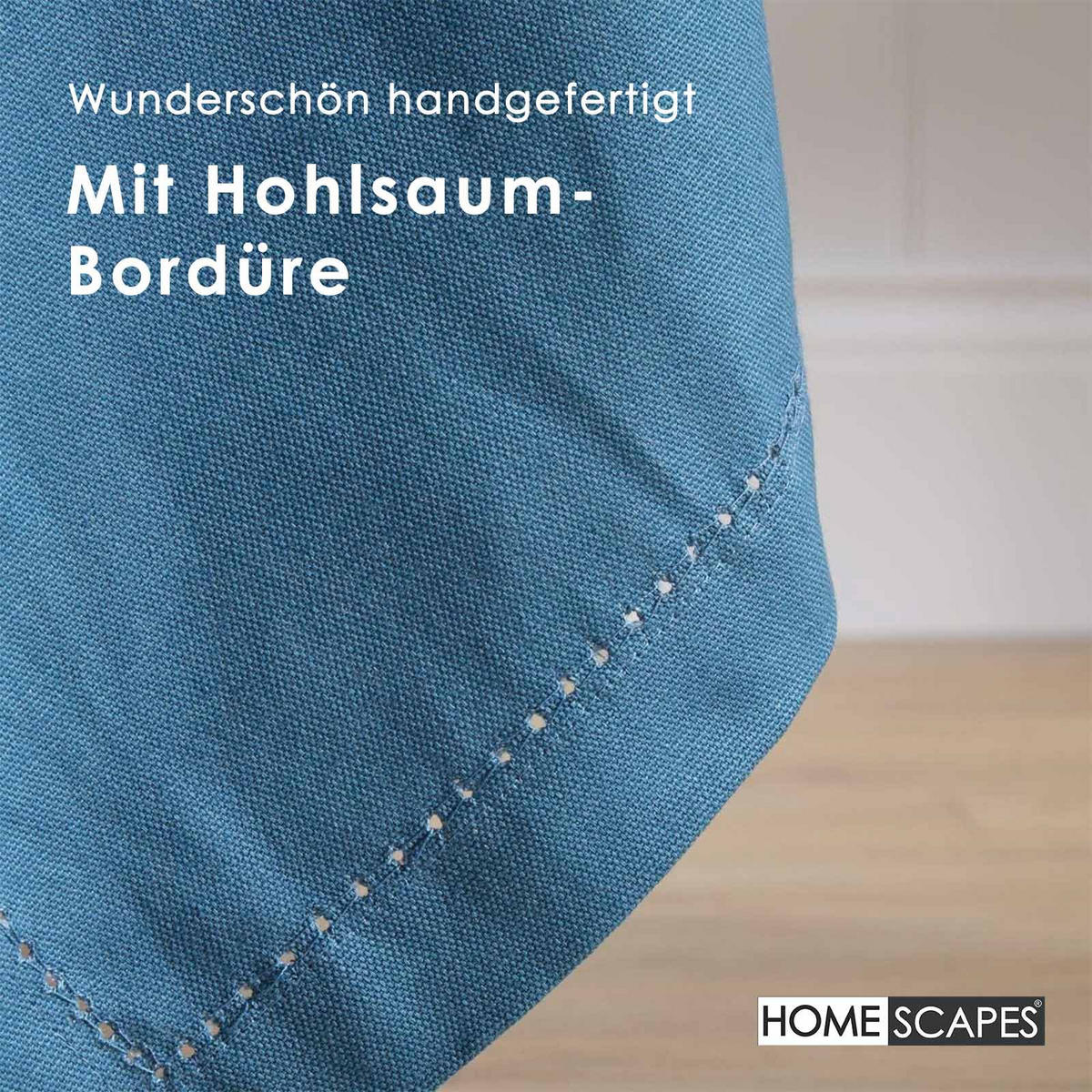 TISCHDECKE blau 137/137 cm, 100% Baumwolle - Blau, Textil (137/137cm) - Homescapes