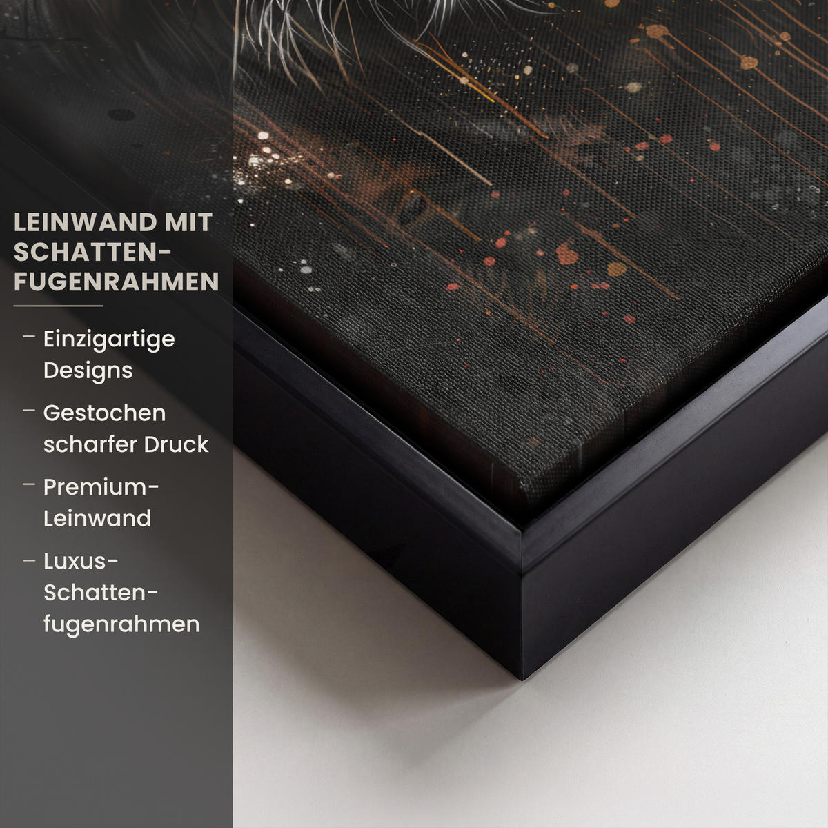 LEINWAND Bilder mit Rahmen - Tiger - Tiere - Porträt - Luxus - Schwarz - 20x30 - Braun, Textil (20/30cm) - MuchoWow