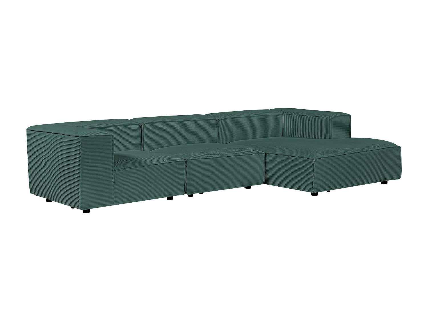 MODULIERBARES Sofa - 4 Personen - samt - grün Ruzolo - Grün, Textil/Metall (313/67/169cm) - Vente-Unique