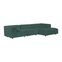MODULIERBARES Sofa - 4 Personen - samt - grün Ruzolo - Grün, Textil/Metall (313/67/169cm) - Vente-Unique