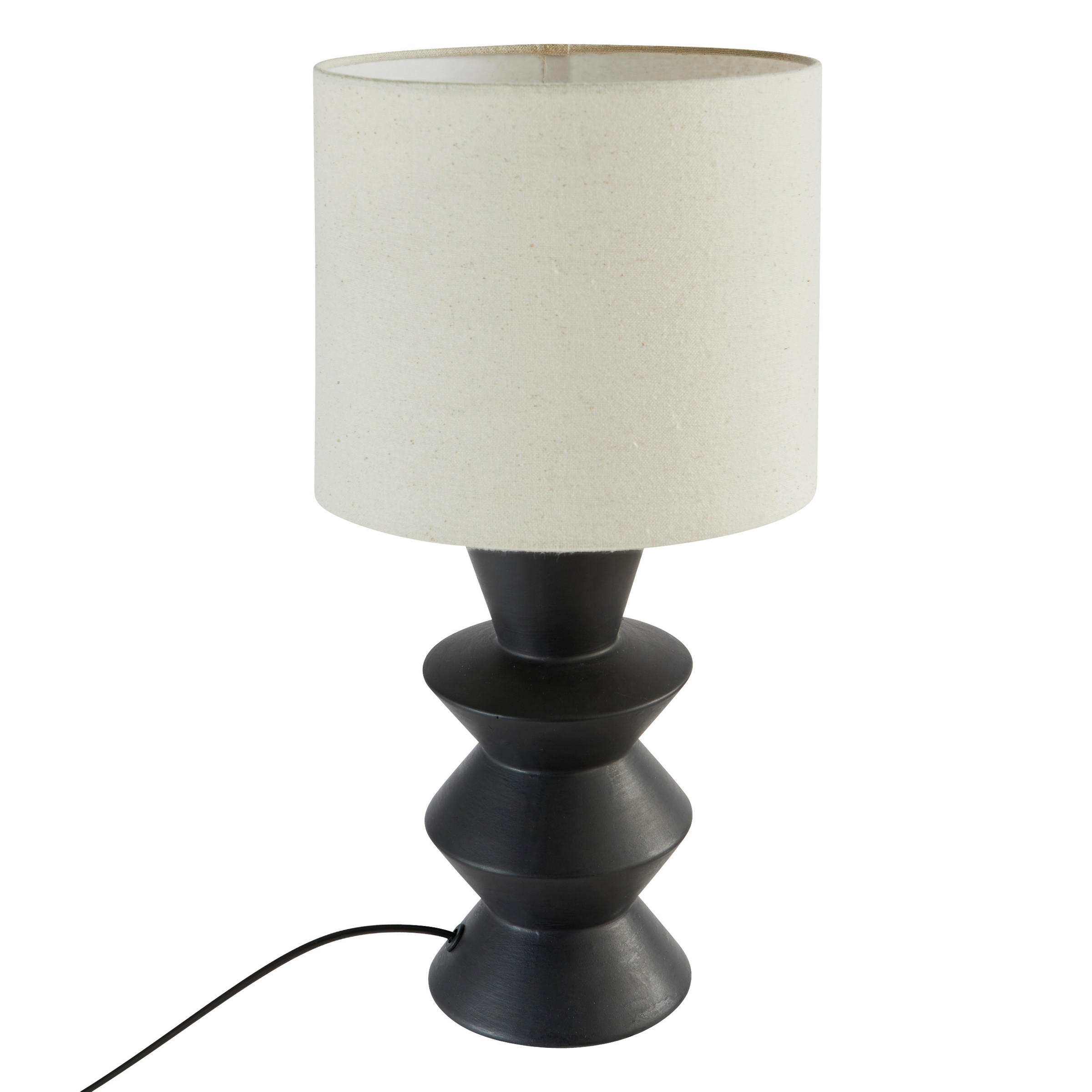 TISCHLAMPE Keramikfuß Yulia H. 40 cm - Schwarz, Keramik (20/20/40cm) - Atmosphera Createur d´interieur