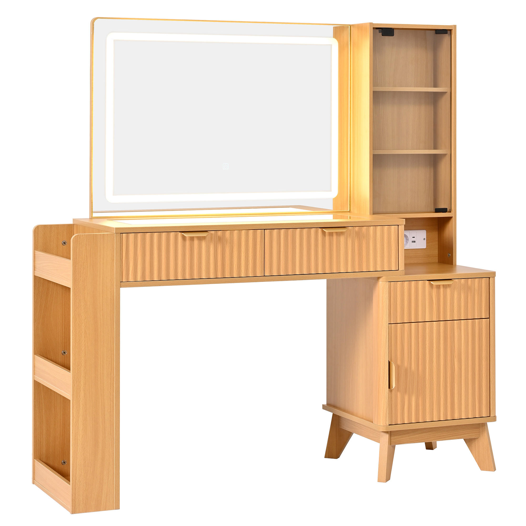 Stilvora Schminktisch Natur 133x136x40 cm