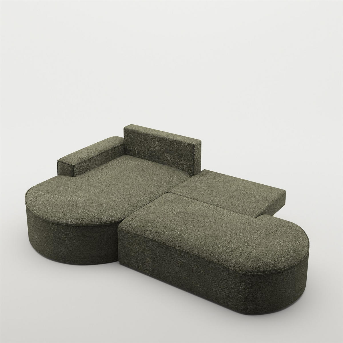 ECKSOFA Venedig Mit Schlaffunktion - Grün, Holzwerkstoff/Textil (278/179cm) - Fun Möbel