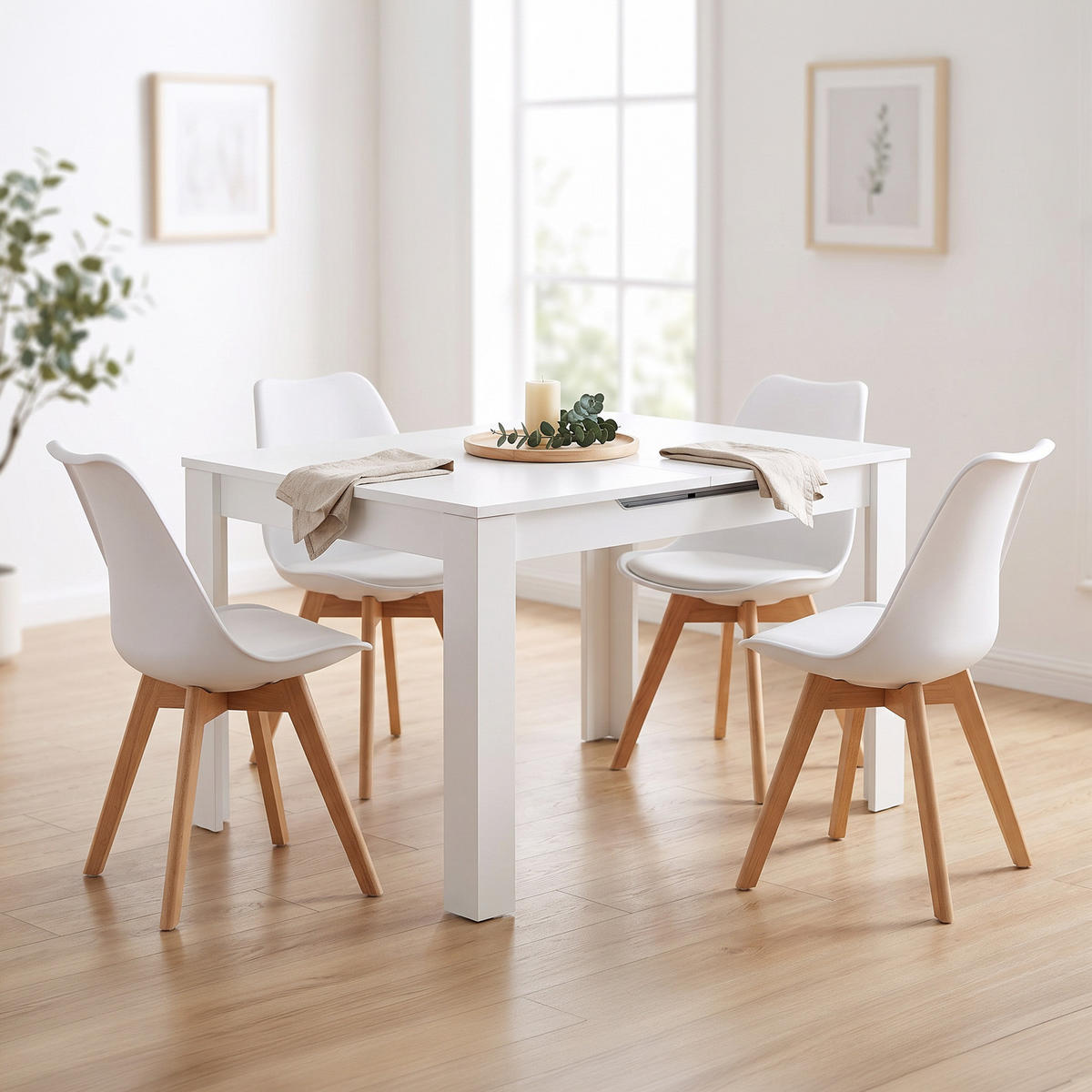 ESSTISCH in weiß 125-165/80/77 cm Ausziehbar - Weiß, Holz (80/125/77cm) - Homestyle4u