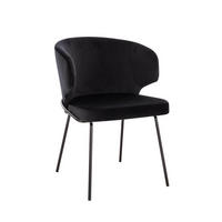 ESSZIMMERSTUHL AMARA Samt - 1er Set Schwarz - Schwarz, Kunststoff (55/79/59cm) - Home Deluxe