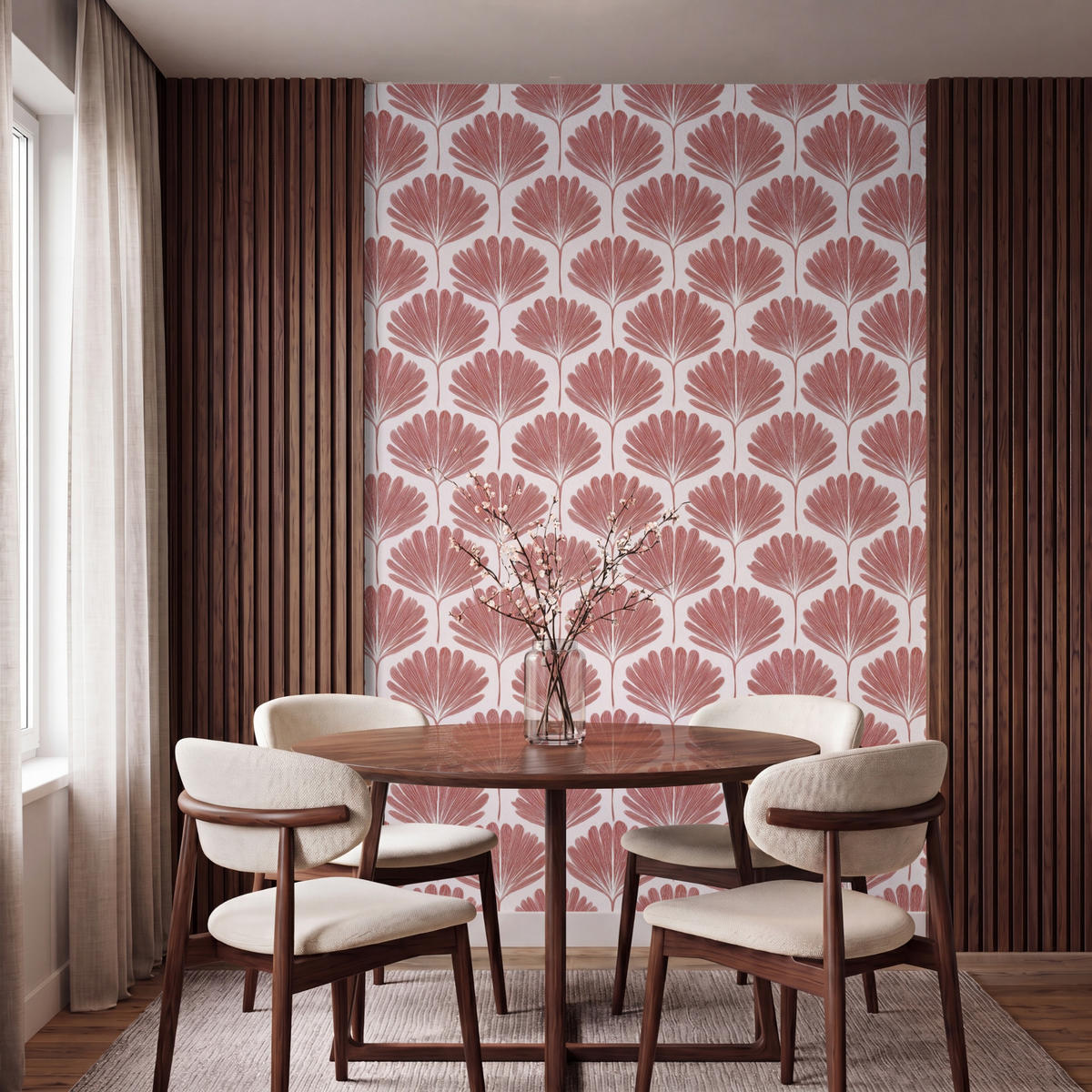 TAPETE - Fächer - Motiv - Terra - 160x240 cm - Rotbraun, Papier (160/240cm) - OnlyWow