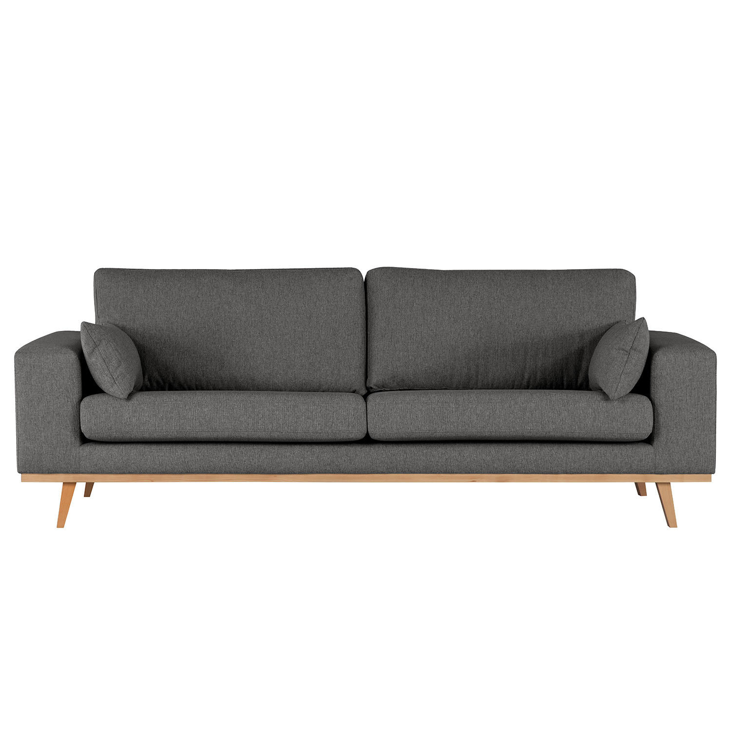 2-SITZER SOFA - Dunkelgrau/Buchefarben, Textil (197/81/88cm) - home24
