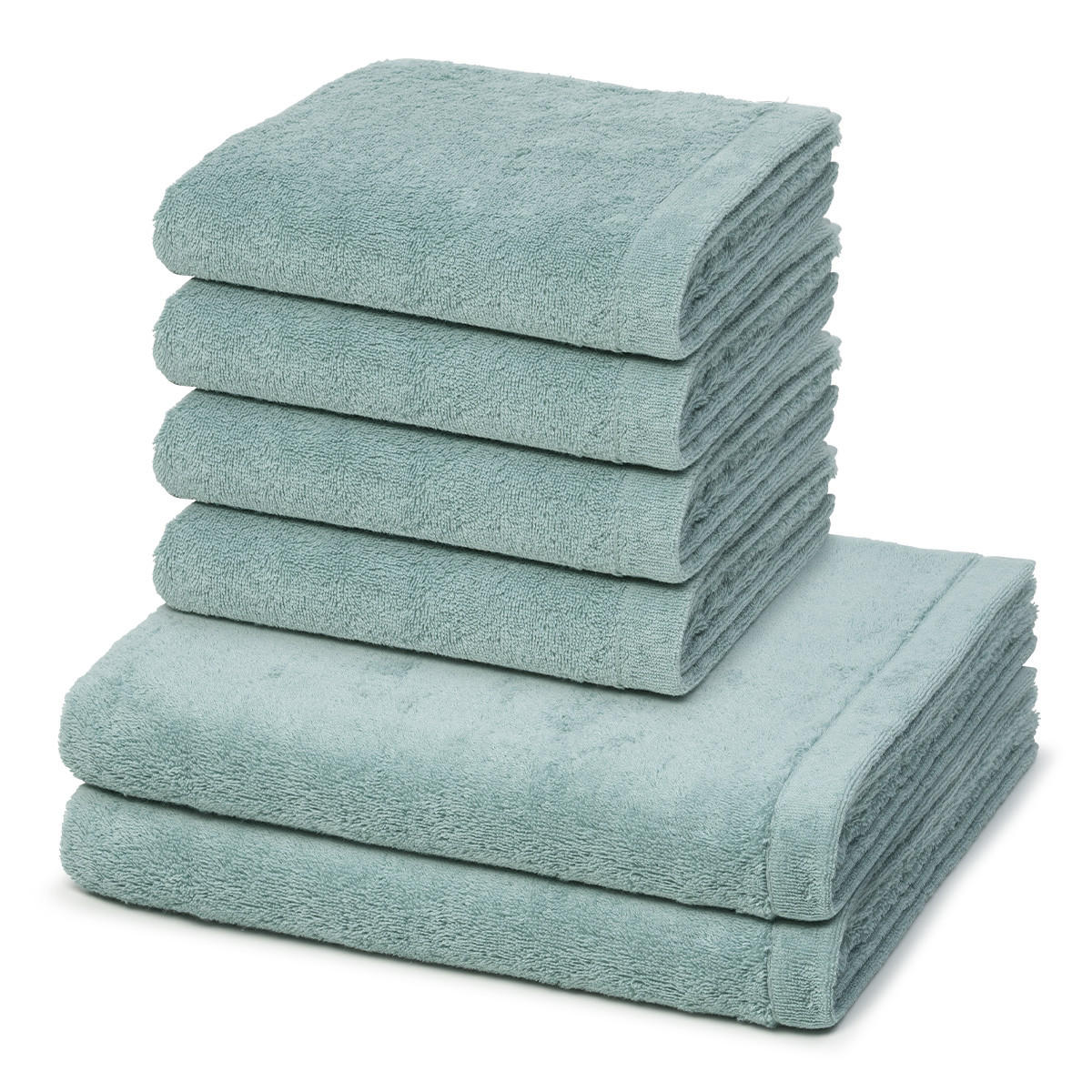 FROTTIERSET Lifestyle 6-teilig - Grün, Textil (50/100cm) - Cawoe