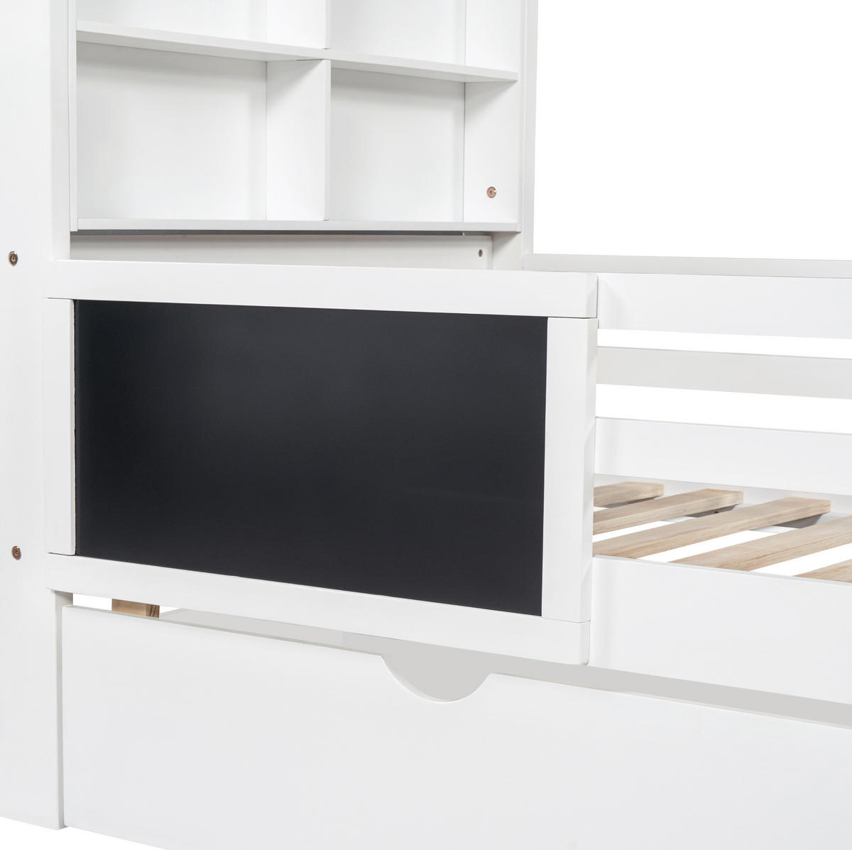 KINDERBETT 90/200 cm Weiß mit Schubladen und Maltafel - Weiß, Holz (90/200cm) - Flora Grace