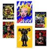 POSTER Set Mit 6 Graffiti Pop Marilyn Kurt Cobain Frida Mona Lisa Basquiat & Geschäft A3 & A4 Rahmenlos - Klar, Papier (29/3cm) - Nacnic