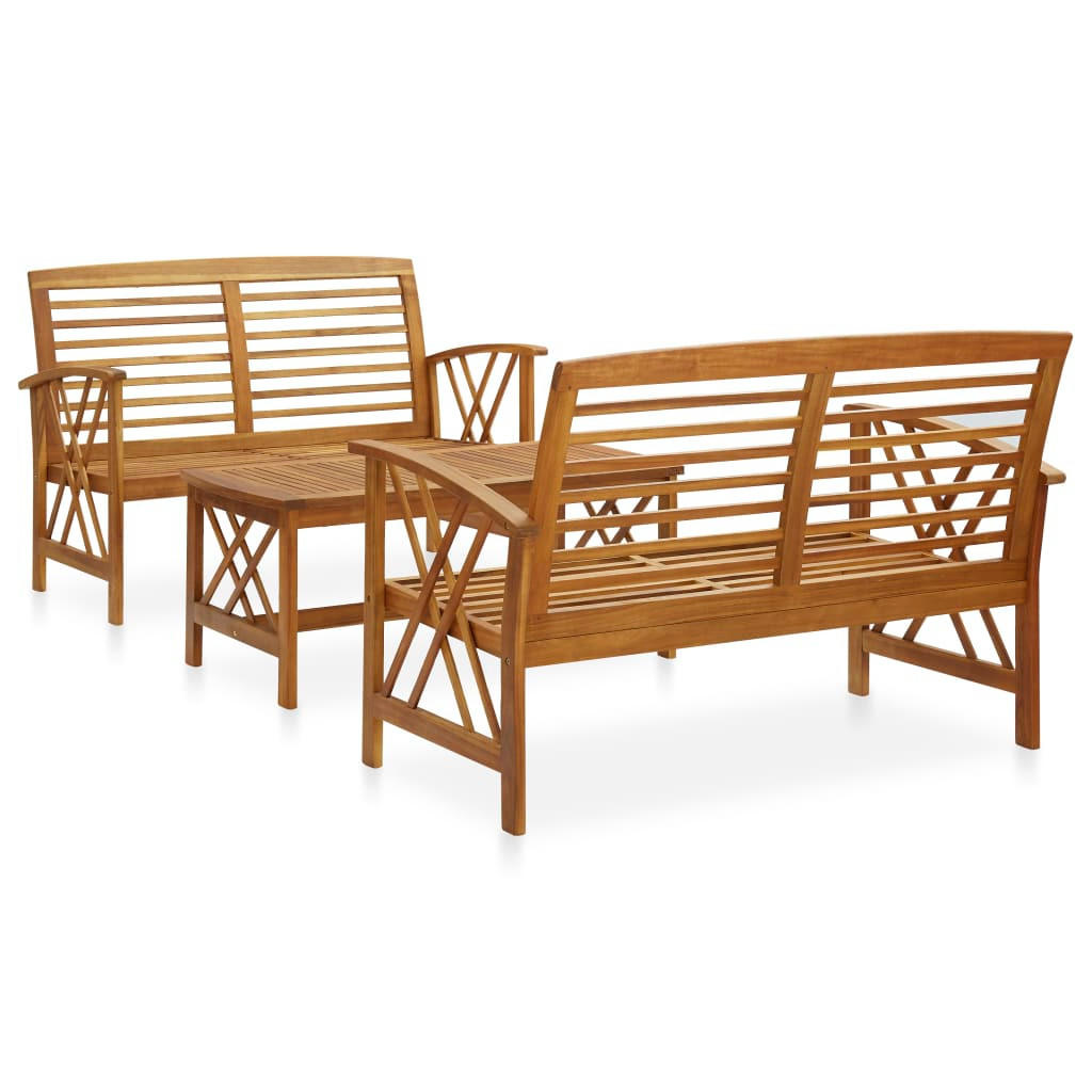 GARTENSET Relvas 3-teilig - Braun, Holzwerkstoff - Nettlife