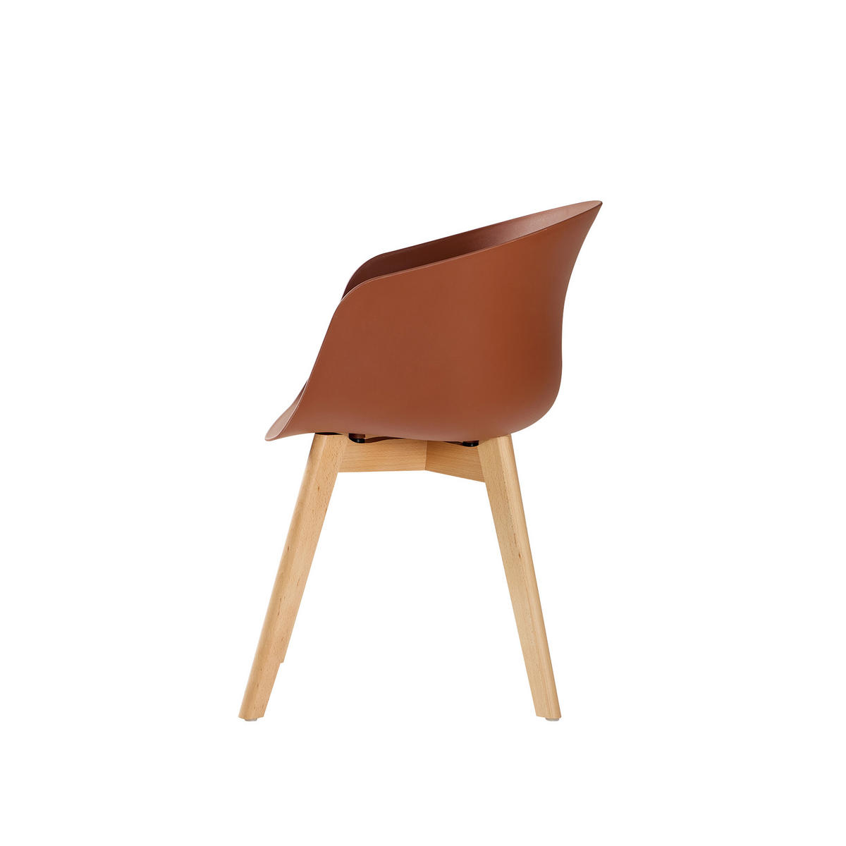 STUHL 4er-Set Polypropylen Terracotta - Rot, Kunststoff (55/76/56cm) - Nordlys
