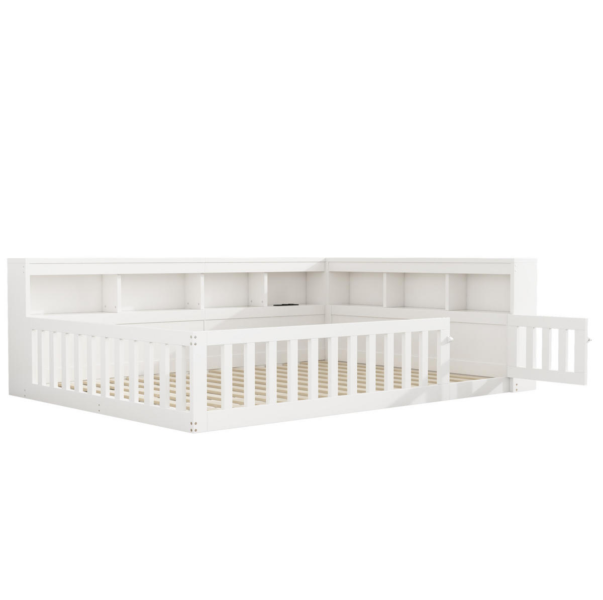 TAGESBETT 140/190 cm Weiß aus Spanplatte und MDF mit Stauraum, Steckdose und USB-Anschluss - Weiß, Holzwerkstoff (140/200cm) - OKMYHOME