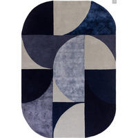 TEPPICH Moderner aus Wolle für Wohn- und Schlafzimmer LAVO Blau 200 x 300 cm - Blau, Naturmaterialien (200/300cm) - Novatrend