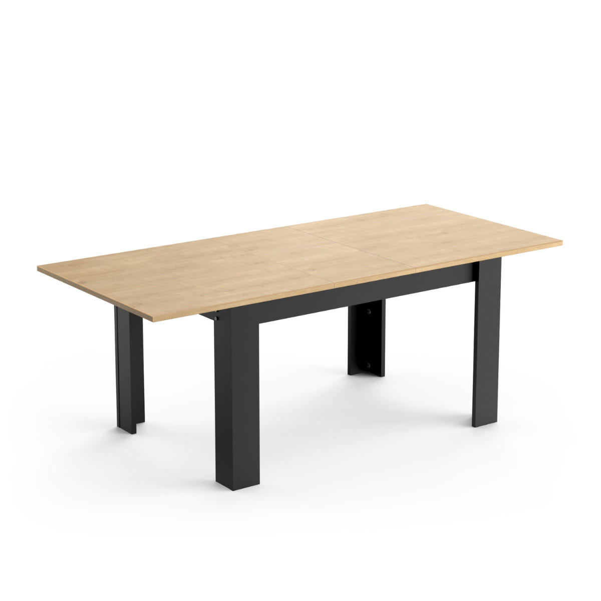 TISCH von 160 bis 200 cm in hamilton-eiche dekor und mattem schwarz - craft 160/90/77 cm - Eschefarben, Holzwerkstoff (23.8/90/77cm) - Calicosy