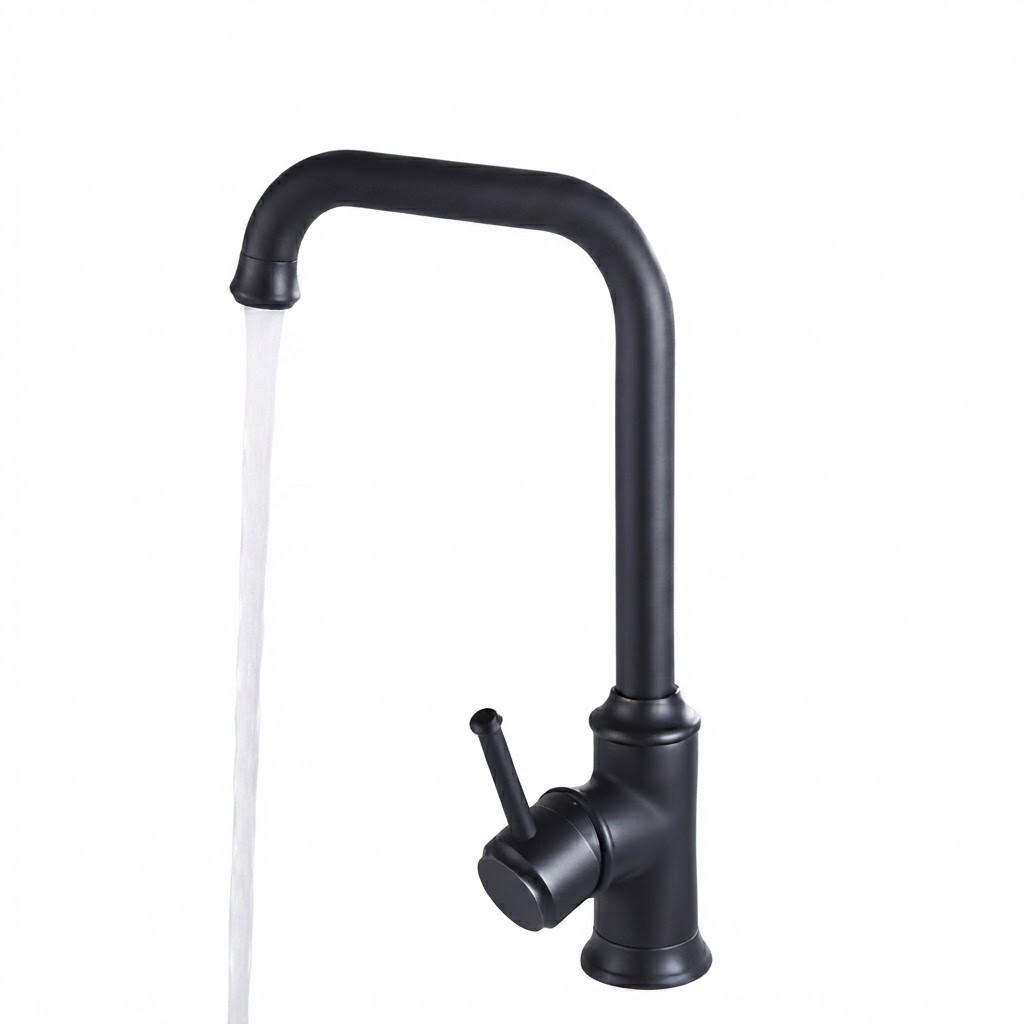 KÜCHENARMATUR, 34 x 19,5 cm, schwarz - Schwarz, Metall (39/8/25cm) - Vallsero