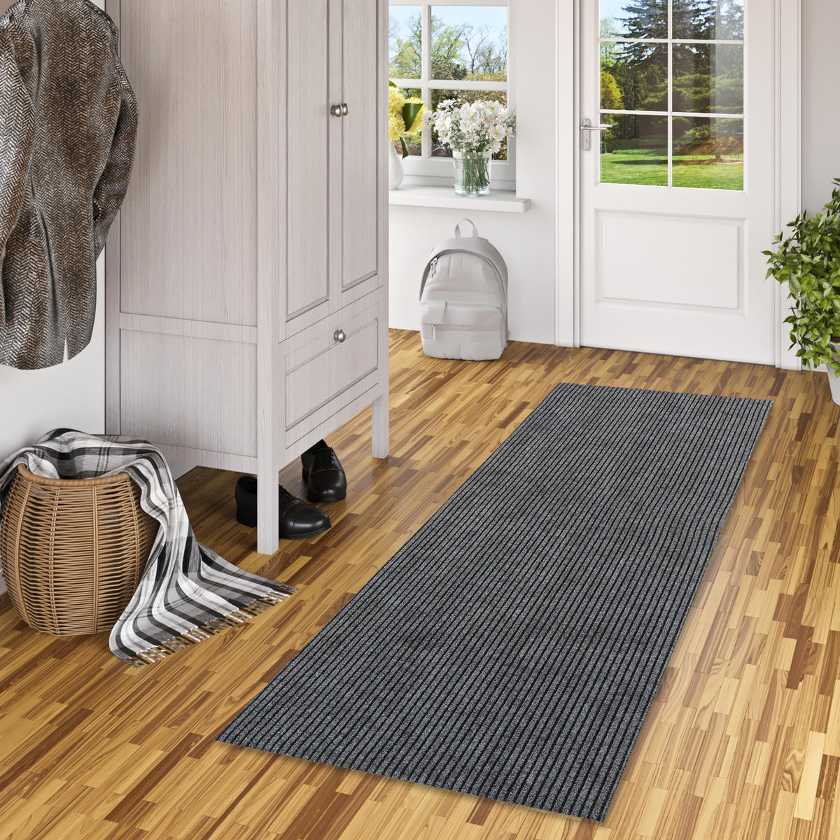 SCHMUTZFANGLÄUFER FUSSMATTEN LÄUFER CLEAN - Grau, Textil (80/240cm) - Snapstyle