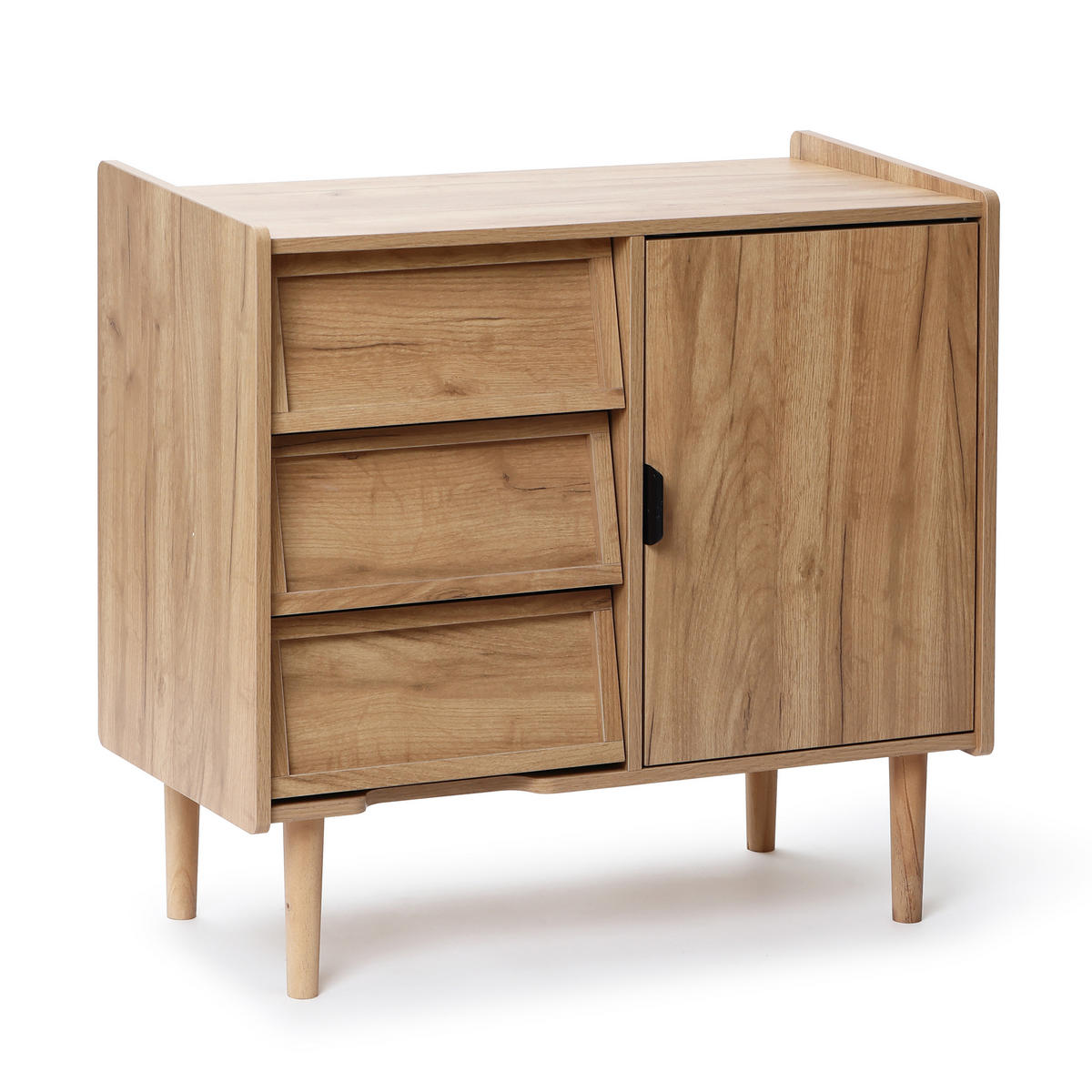 KOMMODE mit 3 Schubladen und Tür - Braun, Holz/Holzwerkstoff (80/74/39cm) - Hometopia