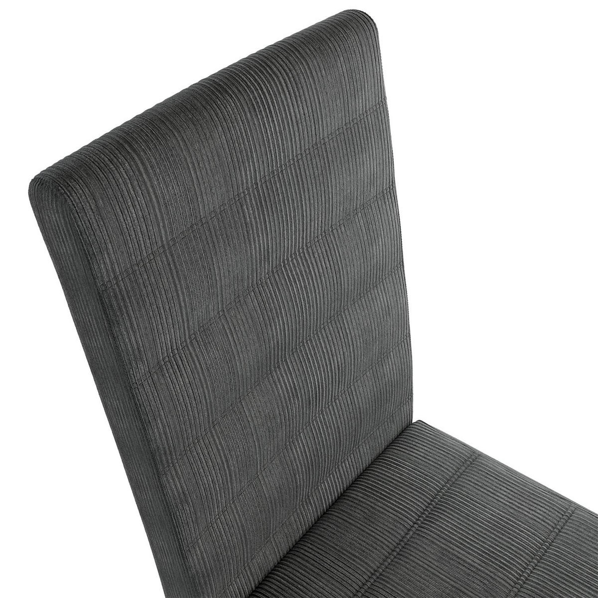 SCHWINGSTUHL Vegas dunkelgrau Cord (4er Set) - Dunkelgrau, Textil (41/101/52cm) - Juskys