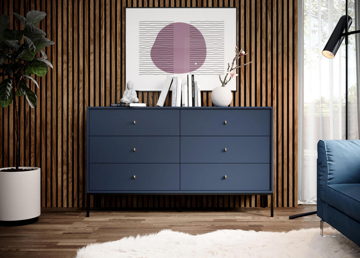 KOMMODE MONO Blau 154x39x91 cm - Blau, Holzwerkstoff (154/91/39cm) - FURNLUX