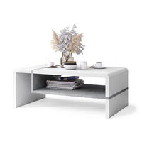 COUCHTISCH rechteckig Weiß matt - Beton 100/60/40 cm - Hellgrau/Weiß, Holzwerkstoff (60/100/40cm) - designimpex