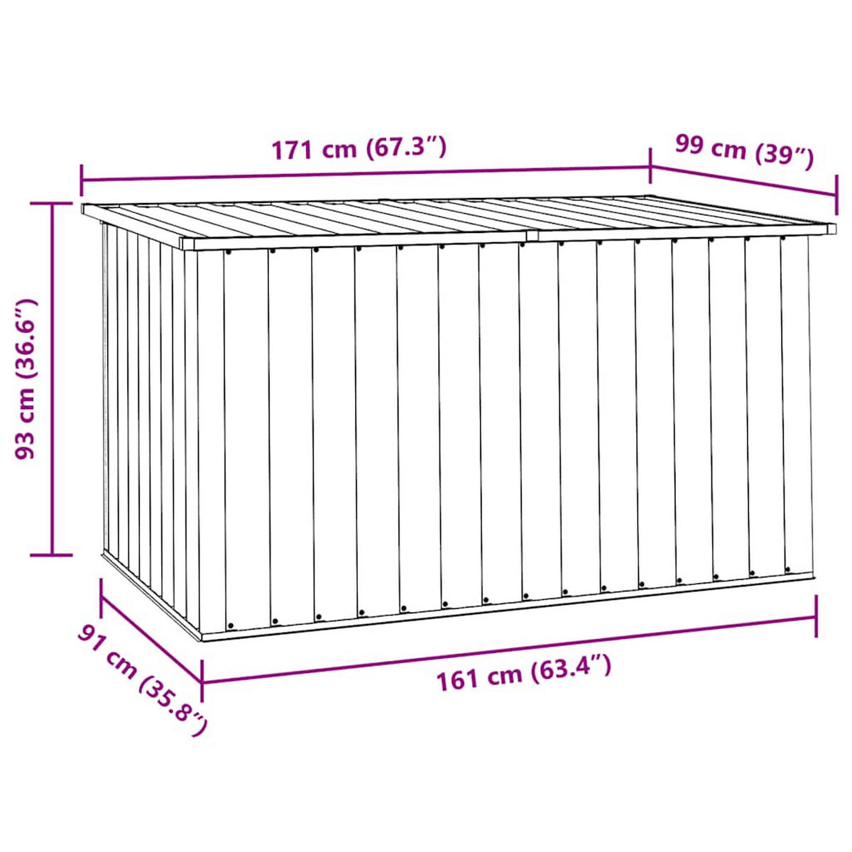 GARTENBOX Grün 171/99/93 Cm - Grün, Metall (171/93/99cm) - vidaXL