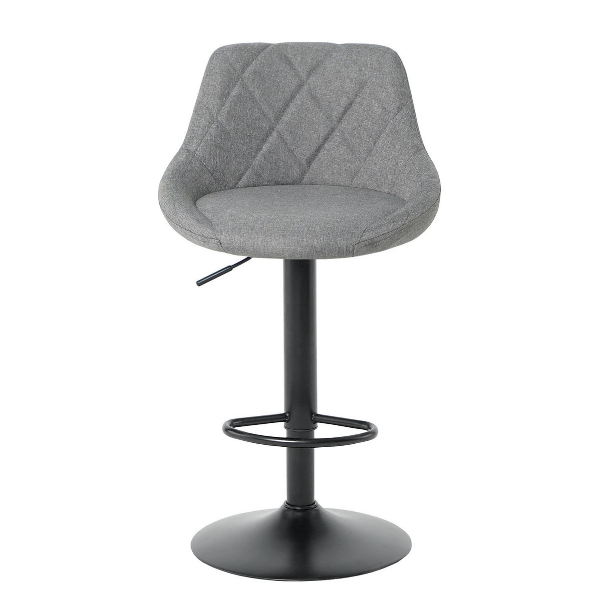 BARSTUHL - 2er-Set - Leinen / Eisen - Grau, Textil/Metall (46/83/49cm) - home24