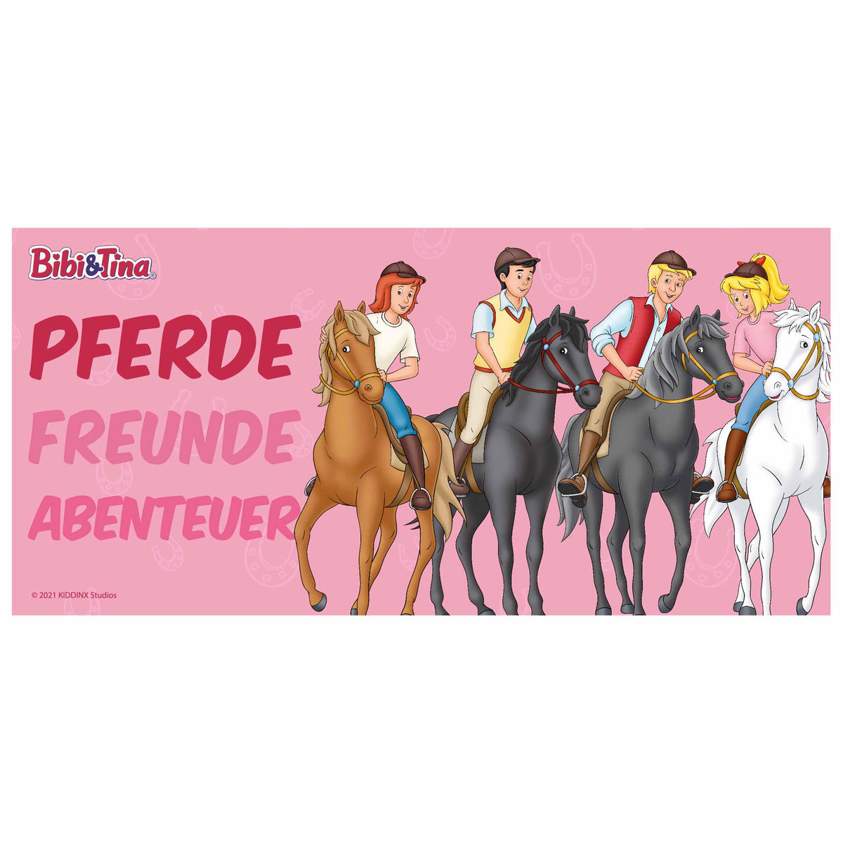 BECHER Bibi und Tina Pferde, Freunde, Abenteuer Pink 320 ml - Rosa, Keramik (0.32L) - United Labels