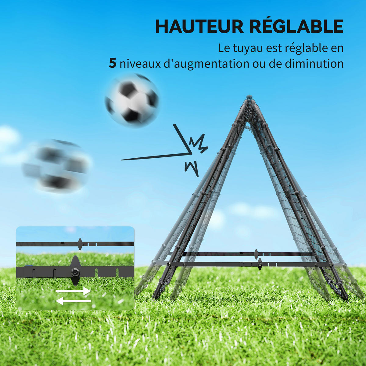 REBOUNDER DE-18600 doppelseitig mit 5 Winkeln Schwarz - Schwarz, Metall (95/100cm) - ComfortXL